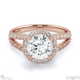 round halo pave split band gold natural diamond engagement ring rose gold with 9k rose gold metal and round shape diamond