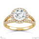 round halo pave split band gold natural diamond engagement ring yellow gold with 9k yellow gold metal and round shape diamond