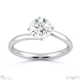 four claw twist natural diamond solitaire engagement ring white gold with 9k white gold metal and round shape diamond