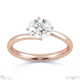 four claw twist lab grown diamond solitaire engagement ring rose gold with 9k rose gold metal and round shape diamond