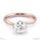 four claw twist lab grown diamond solitaire engagement ring rose gold with 9k rose gold metal and round shape diamond