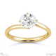 four claw twist lab grown diamond solitaire engagement ring yellow gold with 9k yellow gold metal and round shape diamond