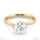 four claw twist lab grown diamond solitaire engagement ring yellow gold with 9k yellow gold metal and round shape diamond