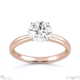 twisted cross four claw natural diamond engagement ring rose gold split setting with 9k rose gold metal and round shape diamond