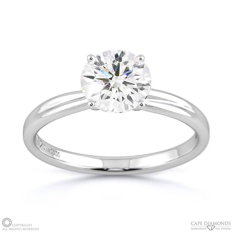 Twisted Cross Four Claw Lab Grown Diamond Engagement Ring White Gold Split Setting