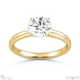 twisted cross four claw natural diamond engagement ring yellow gold split setting with 9k yellow gold metal and round shape diamond