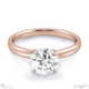 twisted cross four claw natural diamond engagement ring rose gold split setting with 9k rose gold metal and round shape diamond