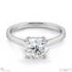 4 claw solitaire natural diamond engagement ring white gold with 9k white gold metal and cushion shape diamond
