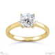 four-claw cushion solitaire lab grown diamond engagement ring yellow gold with 9k yellow gold metal and cushion shape diamond