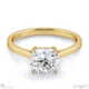 four-claw cushion solitaire lab grown diamond engagement ring yellow gold with 9k yellow gold metal and cushion shape diamond