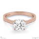detailed engraved natural diamond engagement ring rose gold with 9k rose gold metal and round shape diamond