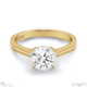 detailed engraved natural diamond engagement ring yellow gold with 18k yellow gold metal and round shape diamond