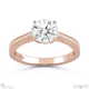 detailed engraved natural diamond engagement ring rose gold with 9k rose gold metal and round shape diamond