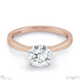 4 claw lab grown diamond engagement ring rose gold with 9k rose gold metal and round shape diamond