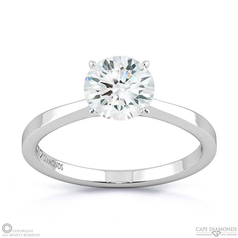 4 Claw Lab Grown Diamond Engagement Ring White Gold