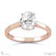 4 claw solitaire lab grown diamond engagement ring rose gold with 9k rose gold metal and oval shape diamond
