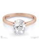 4 claw solitaire lab grown diamond engagement ring rose gold with 9k rose gold metal and oval shape diamond