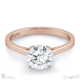 four-claw round solitaire lab grown diamond engagement ring rose gold with 9k rose gold metal and round shape diamond