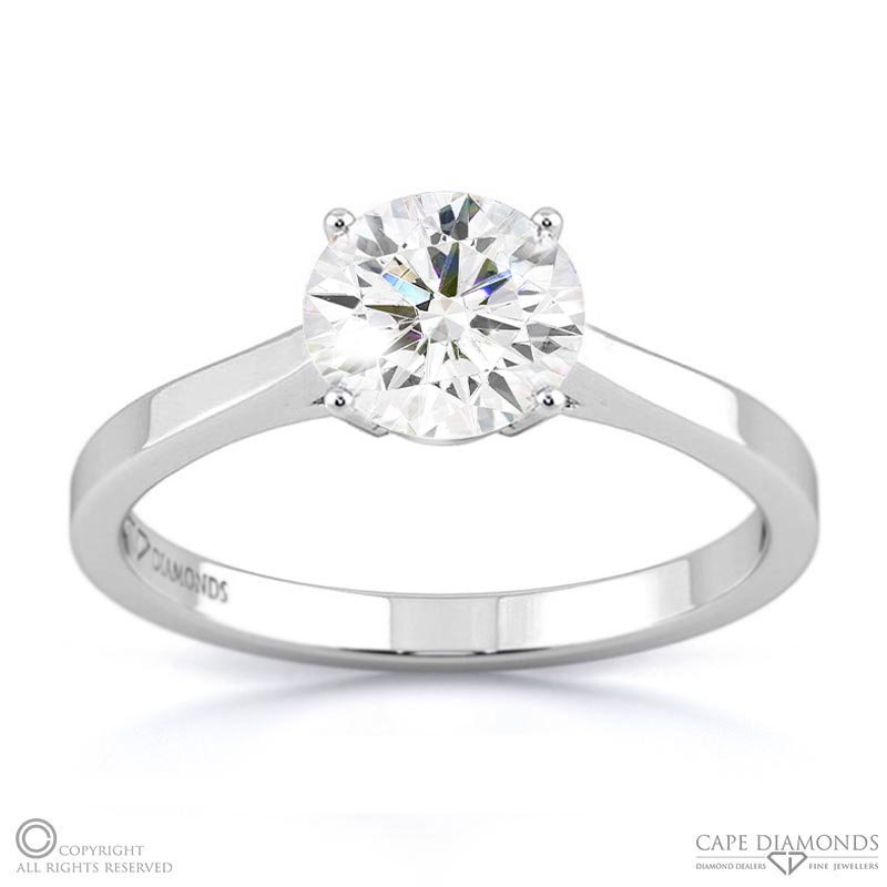 4 Claw Solitaire Lab Grown Diamond Engagement Ring White Gold