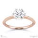 6 claw natural diamond engagement ring rose gold with 9k rose gold metal and round shape diamond