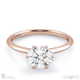 6 claw natural diamond engagement ring rose gold with 9k rose gold metal and round shape diamond