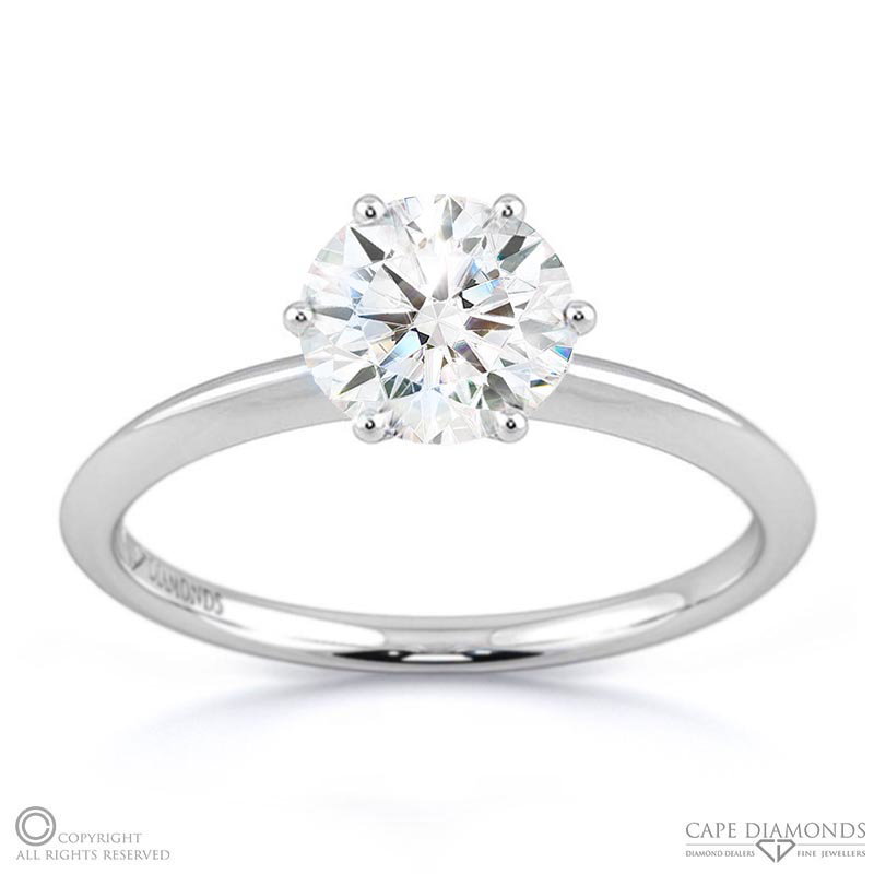 6 Claw Lab Grown Diamond Engagement Ring White Gold