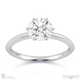 6 claw lab grown diamond engagement ring white gold with 9k white gold metal and round shape diamond