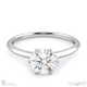 6 claw lab grown diamond engagement ring white gold with 9k white gold metal and round shape diamond