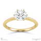 6 claw lab grown diamond engagement ring yellow gold with 9k yellow gold metal and round shape diamond