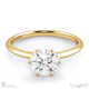 6 claw lab grown diamond engagement ring yellow gold with 9k yellow gold metal and round shape diamond
