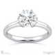 six claw solitaire natural diamond engagement ring white gold with 9k white gold metal and round shape diamond
