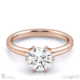 six claw solitaire lab grown diamond engagement ring rose gold with 18k rose gold metal and round shape diamond