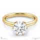 six claw solitaire natural diamond engagement ring yellow gold with 9k yellow gold metal and round shape diamond