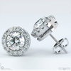 Natural Diamond Halo White Gold Earrings