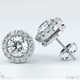 Lab Grown Diamond Halo White Gold Earrings