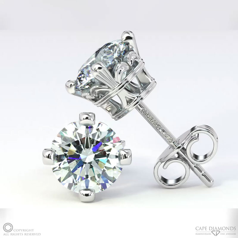 Antique Lab Grown Diamond White Gold Earrings