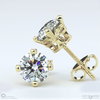 antique natural diamond yellow gold earrings with 9k yellow gold metal and round shape diamond