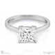 four-claw princess solitaire natural diamond engagement ring white gold with 9k white gold metal and princess shape diamond