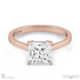 stylish princess lab grown diamond 4 prong solitaire engagement ring rose gold with 9k rose gold metal and princess shape diamond