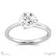 three claw solitaire twisted grooved natural diamond engagement ring white gold with 9k white gold metal and round shape diamond