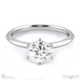 classic traditional 6 claw solitaire natural diamond engagement ring white gold with 18k white gold metal and round shape diamond