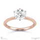 round cut 4 claw lab grown diamond engagement ring rose gold with 9k rose gold metal and round shape diamond
