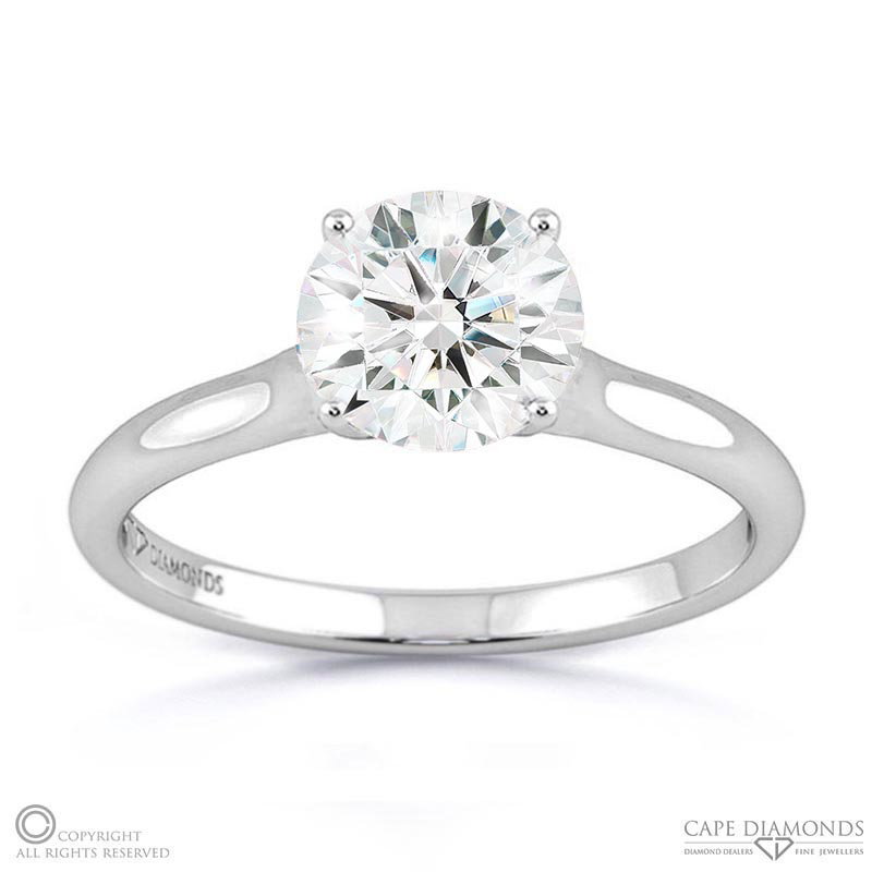 4 Claw Lab Grown Diamond Engagement Ring White Gold