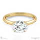 4 claw lab grown diamond engagement ring yellow gold with 9k yellow gold metal and round shape diamond