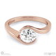 round twist natural diamond engagement ring rose gold with 18k rose gold metal and round shape diamond