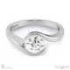 round twist lab grown diamond engagement ring white gold with 18k white gold metal and round shape diamond