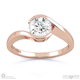 round twist natural diamond engagement ring rose gold with 18k rose gold metal and round shape diamond