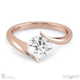 twist solitaire tension lab grown diamond engagement ring rose gold with 18k rose gold metal and round shape diamond