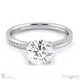 4 claw round pave cross over natural diamond engagement ring white gold with 9k white gold metal and round shape diamond