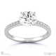 4 claw round pave band natural diamond engagement ring white gold with 9k white gold metal and round shape diamond